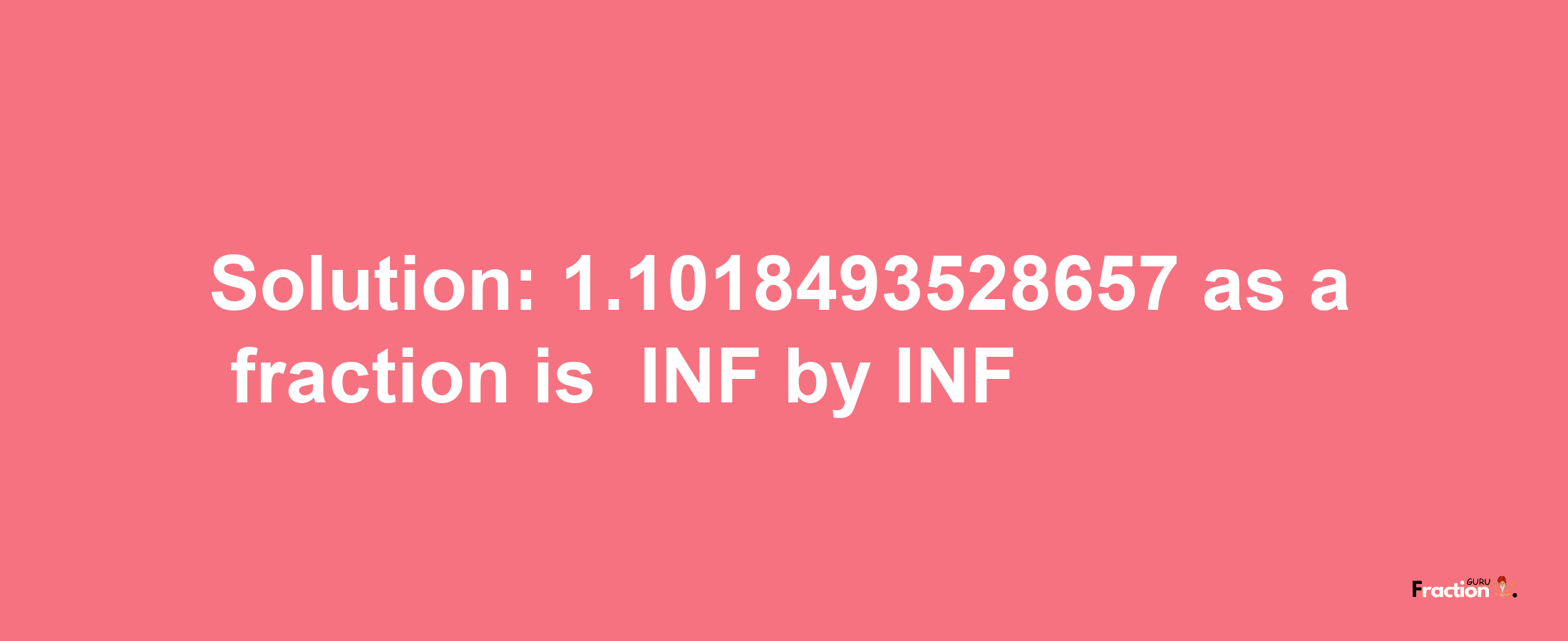 Solution:-1.1018493528657 as a fraction is -INF/INF