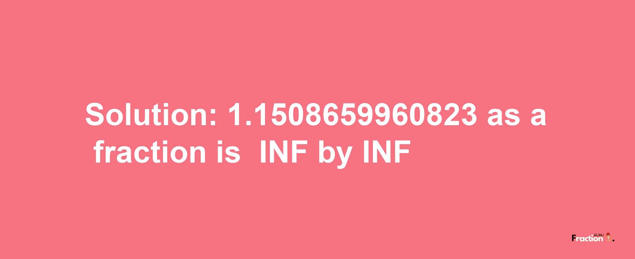 Solution:-1.1508659960823 as a fraction is -INF/INF