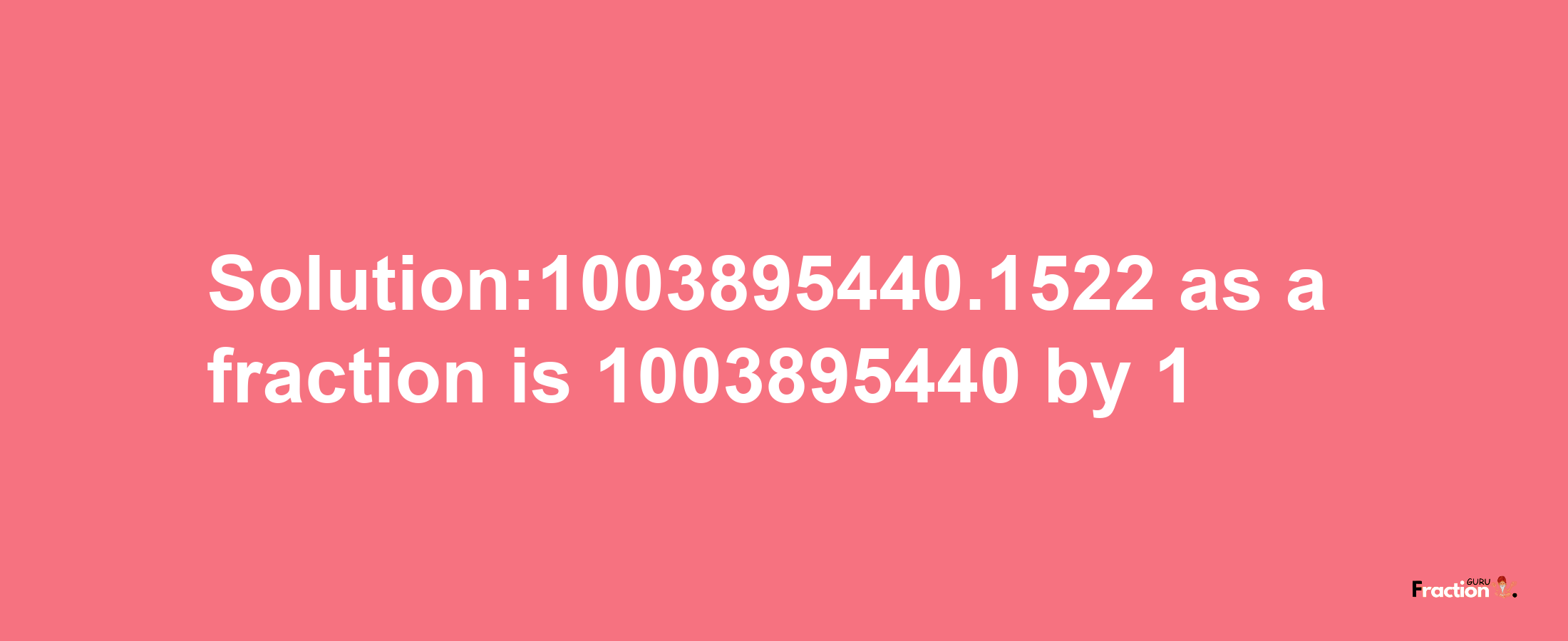 Solution:1003895440.1522 as a fraction is 1003895440/1