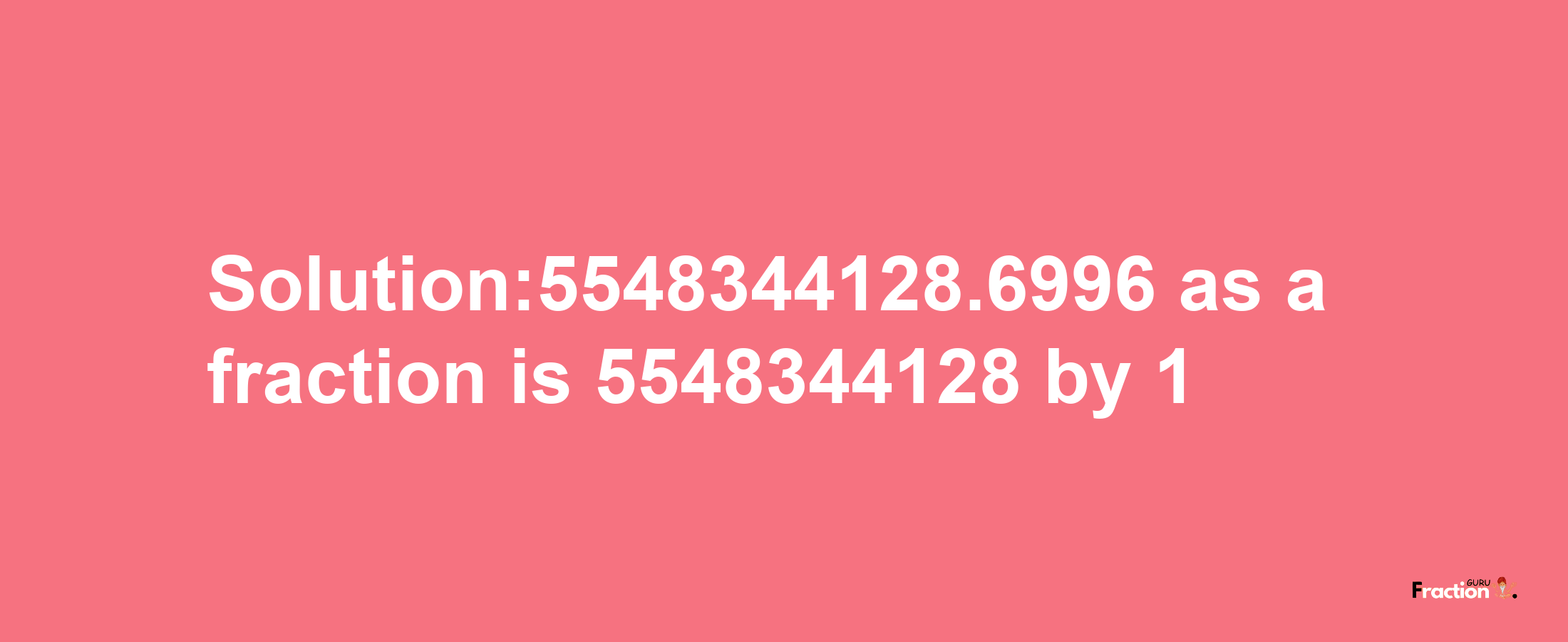 Solution:5548344128.6996 as a fraction is 5548344128/1