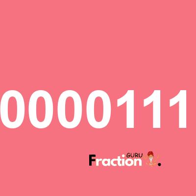 What is 0.00000111111 as a fraction