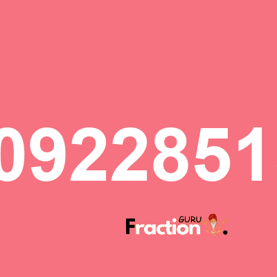 What is 0.092285156 as a fraction