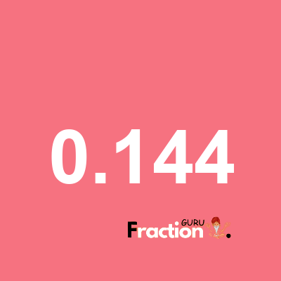 What is 0.144 as a fraction