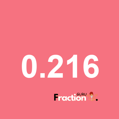 What is 0.216 as a fraction