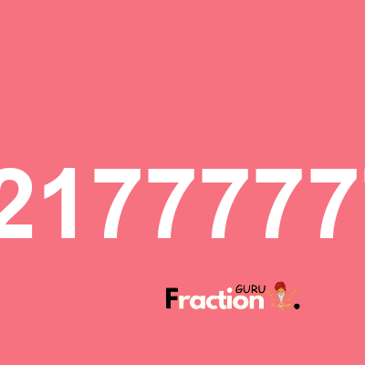 What is 0.217777778 as a fraction