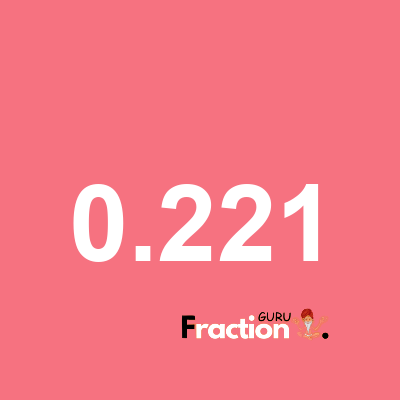 What is 0.221 as a fraction