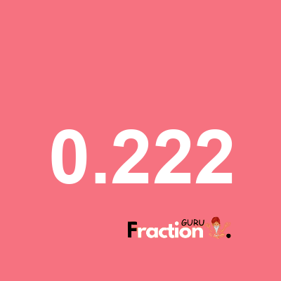 What is 0.222 as a fraction