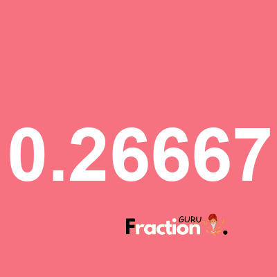 What is 0.26667 as a fraction