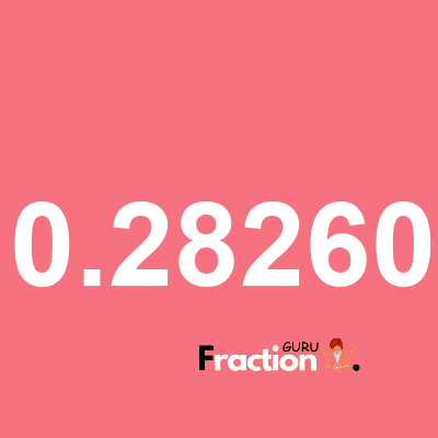 What is 0.28260 as a fraction