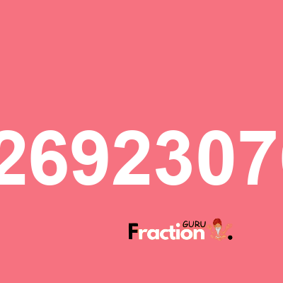 What is 0.32692307692 as a fraction