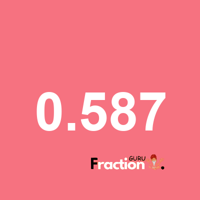 What is 0.587 as a fraction