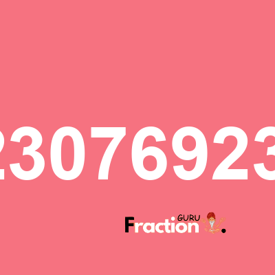 What is 0.923076923077 as a fraction