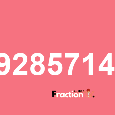 What is 1.89285714286 as a fraction