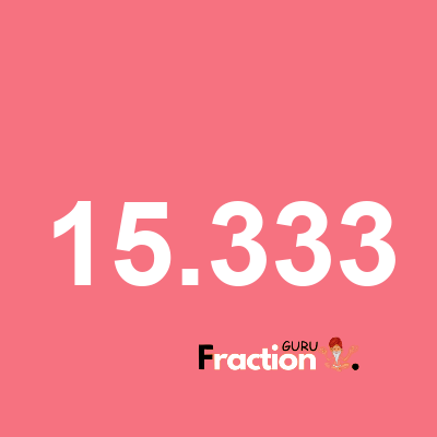 What is 15.333 as a fraction