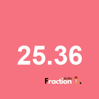 What is 25.36 as a fraction