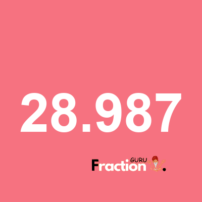 What is 28.987 as a fraction