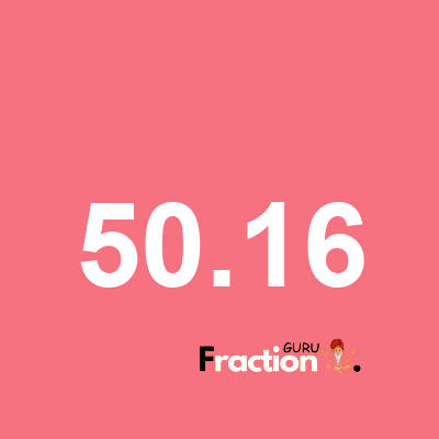 What is 50.16 as a fraction