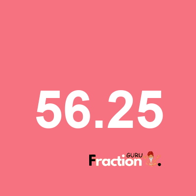 What is 56.25 as a fraction