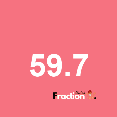 What is 59.7 as a fraction