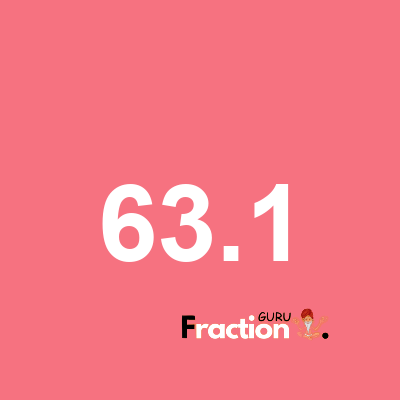 What is 63.1 as a fraction