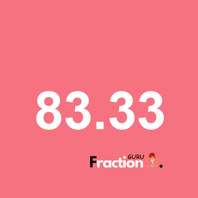 What is 83.33 as a fraction